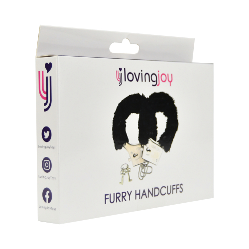 Loving Joy Furry Handcuffs Black - Image 3