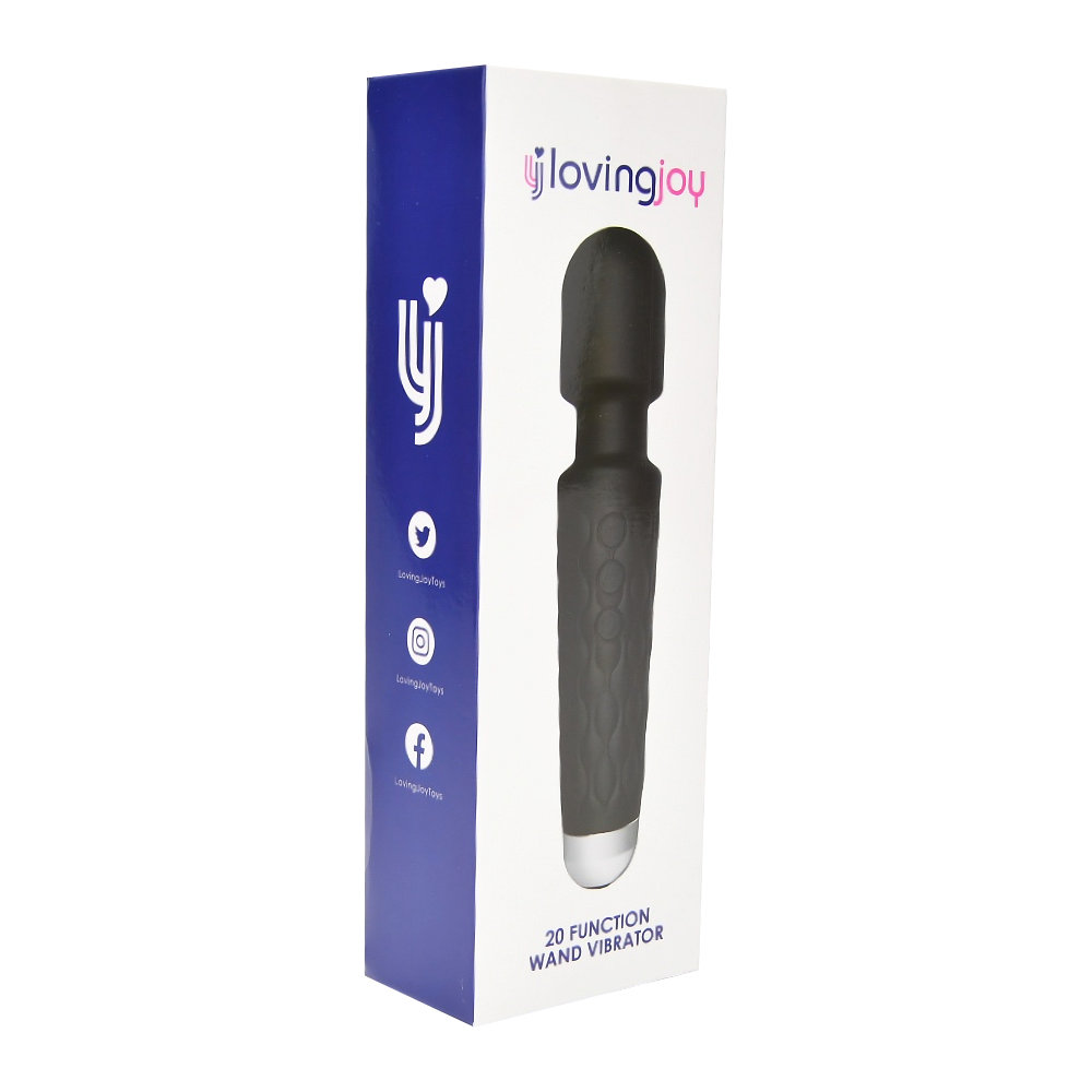 Loving Joy 20 Function Wand Vibrator Black - Image 6