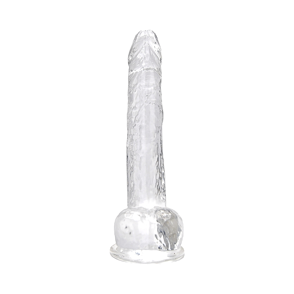 Loving Joy 11 Inch Dildo with Balls Clear - Image 2