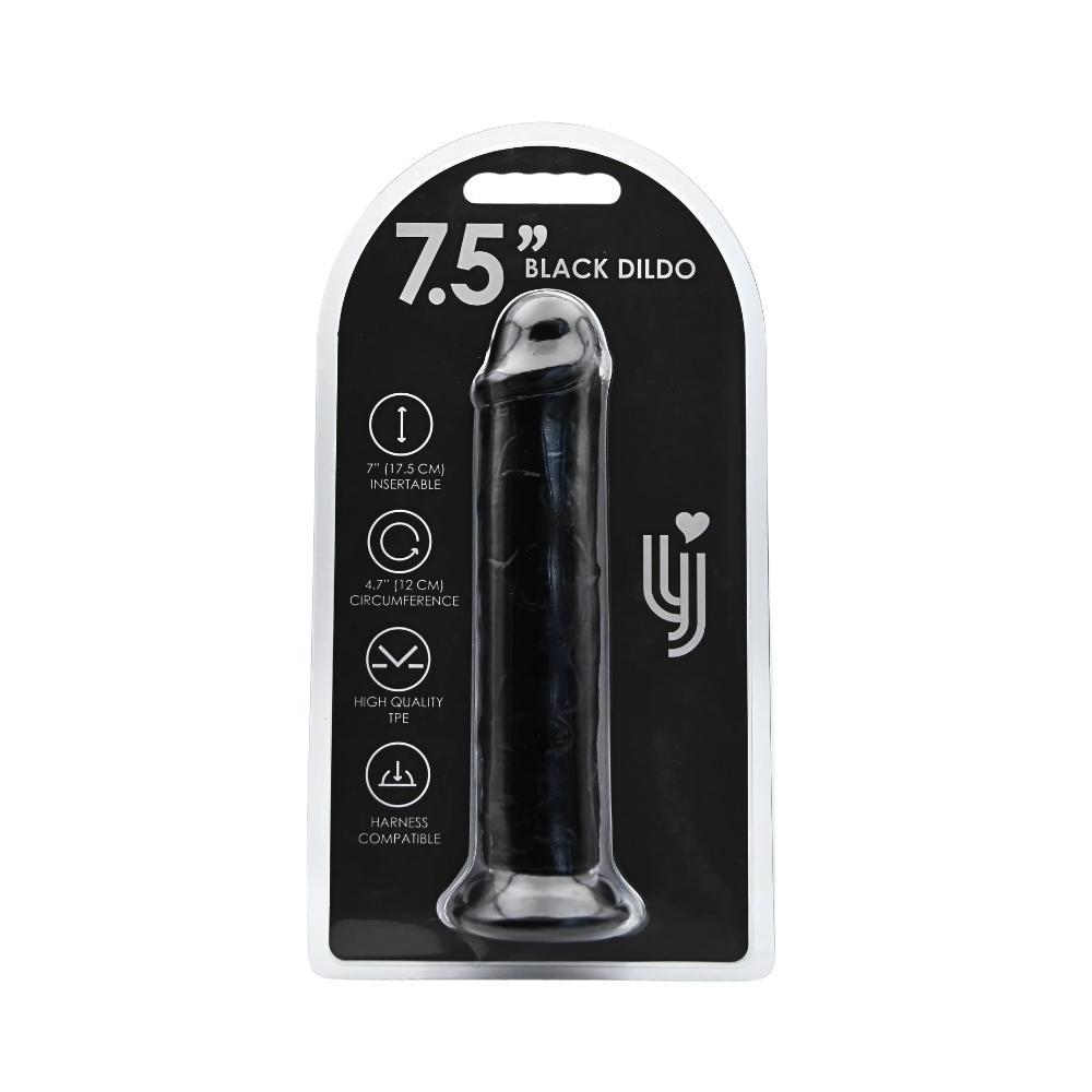 Loving Joy 7.5 Inch Suction Cup Dildo Black - Image 3