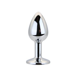 Toosh Silver Metal Butt Plug Small Clear Stone