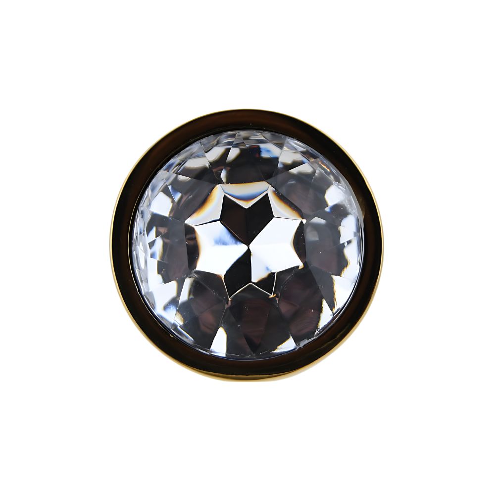 Toosh Gold Metal Butt Plug Small Clear Stone - Image 6