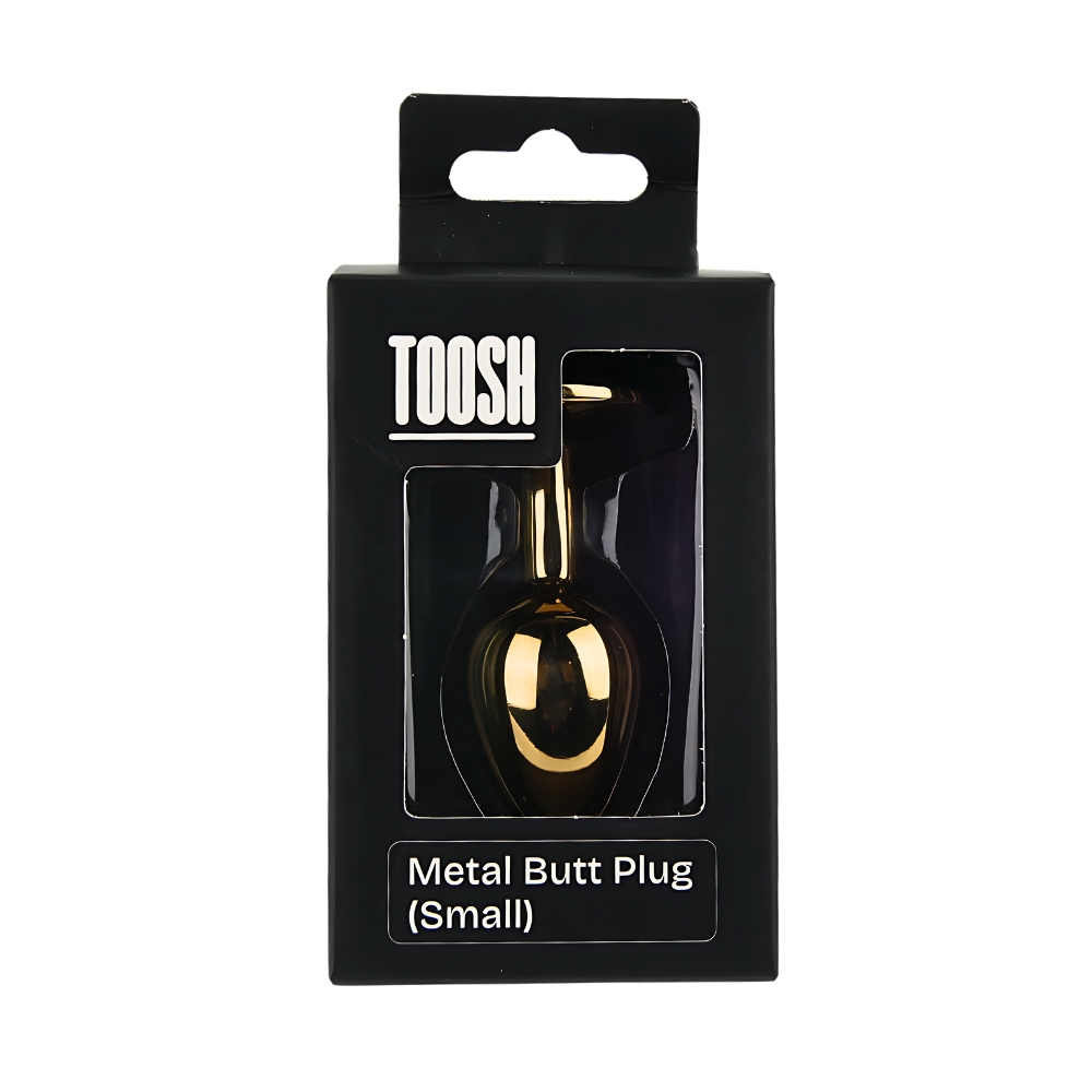 Toosh Gold Metal Butt Plug Small Clear Stone - Image 7