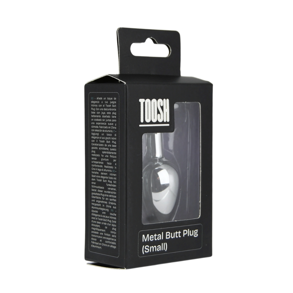 Toosh Silver Metal Butt Plug Small Red Stone - Image 7