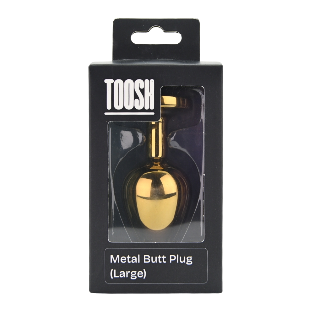 Toosh Gold Metal Butt Plug Large Red Stone - Image 6