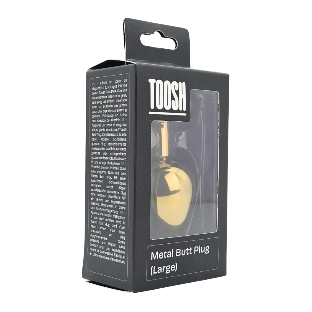 Toosh Gold Metal Butt Plug Large Pink Stone - Image 7