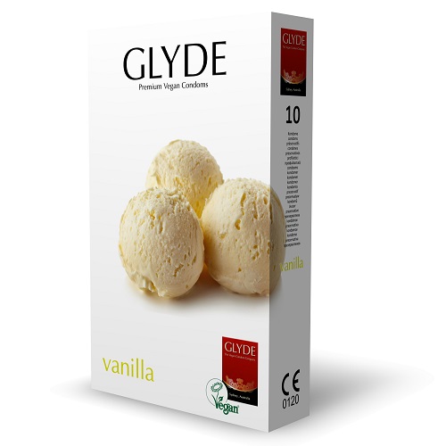 Glyde Ultra Vanilla Flavour Vegan Condoms 10 Pack - Image 3