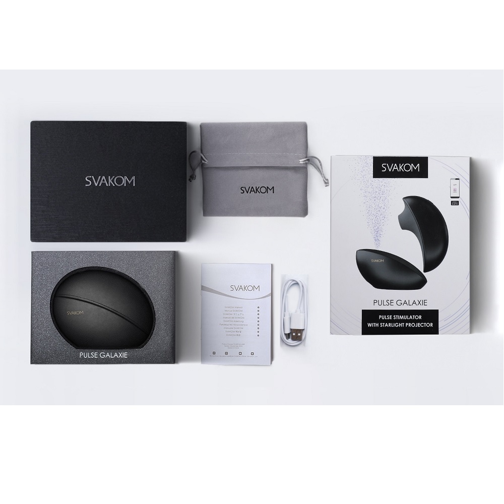 Svakom Galaxie Suction Vibrator with Mood Projector Midnight Black - Image 16