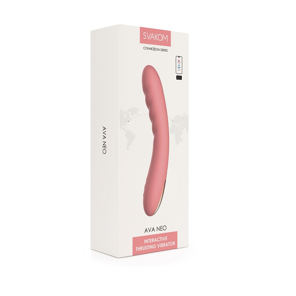 Svakom Ava Neo Interactive Thrusting Vibrator Pink - Image 10